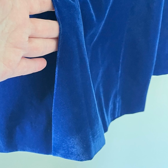 Zara Blue Velvet Jacket Blazer, Size L - Picture 9 of 13